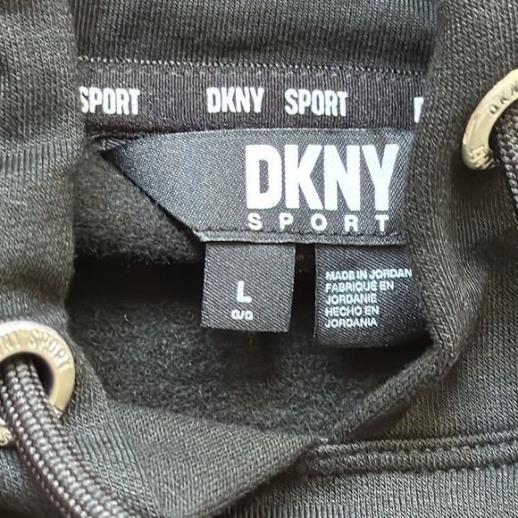 NWT DKNY SPORT Hooded Black Dress in Large - Picture 2 of 5